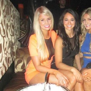 TOBI neon orange and black mesh mini dress